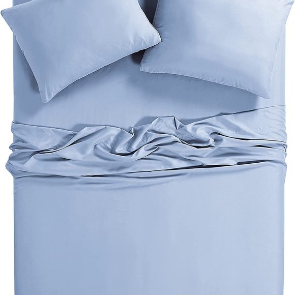 *SALE* Well Being 300-Thread-Count Oxywash 4-Piece Set, Cal King, Blue 5827 - Picture 3 of 5